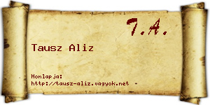 Tausz Aliz névjegykártya
